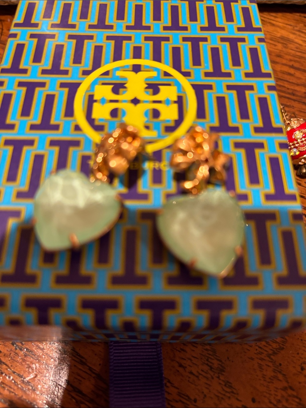 Tory Burch rare stone earrings NWOT